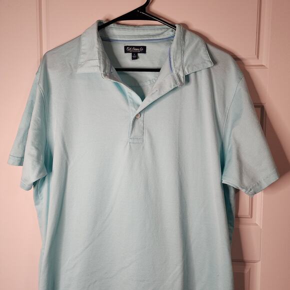 Fish Hippie Co. Mens Polo Shirt Large Aqua Golf Preppy Outdoors Casual Bright - Picture 2 of 9